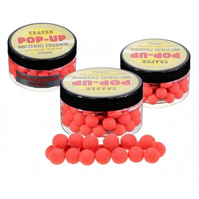 Бойлы плавающие Traper Pop-Up Method Feeder 10мм Truskawka/Клубника