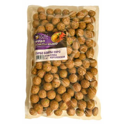 Турбо бойлы растворимые LION BAITS серии ЕВРО Слива королевская 20мм 1кг