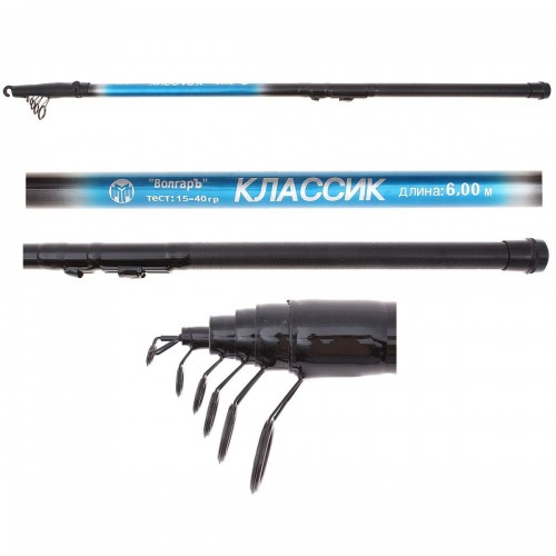 Удилище с кольцами Волгаръ Классик 6.0м (6 секций) тест до 40гр
