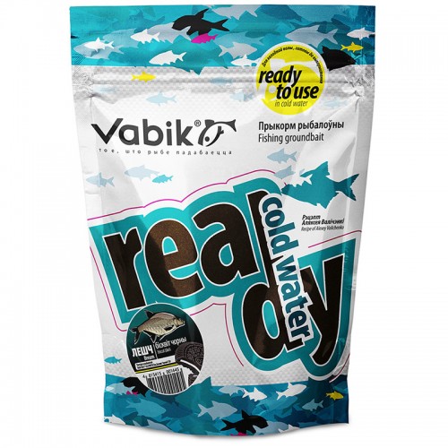Прикормка Vabik READY COLD WATER Лещ Бисквит Черный 750г