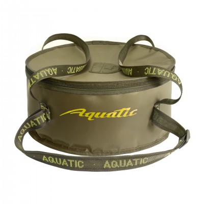 Ведро AQUATIC В-03Х для замешивания корма с крышкой (цвет: хаки)