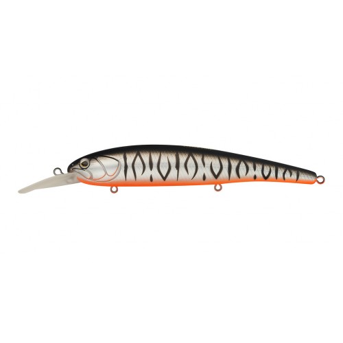 Воблер Минноу Strike Pro Hooligan Shallow 120SP, 120 мм, 20,1 гр, Загл. 2,0м.-3,6м., Нейтральный, цвет: A243ES Grey Shadow Mat Tiger, (EG-220SP#A243ES)