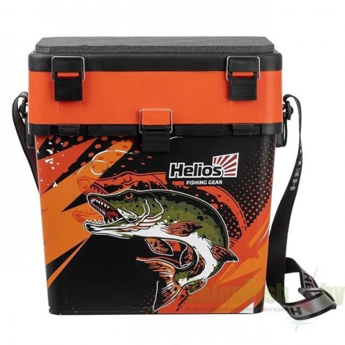 Ящик рыболовный зимний PIKE оранжевый 19л (HS-IML-19-O) Helios