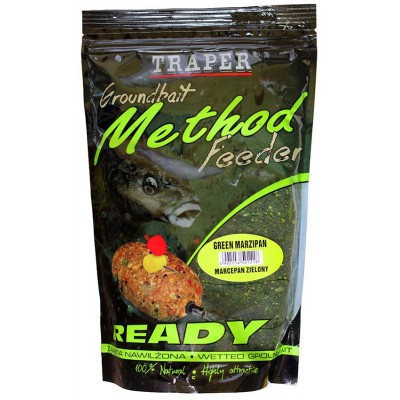 Методная прикормка Traper Method Feeder Ready Marcepan zielony/Зеленый Марципан 0,75кг