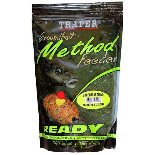 Методная прикормка Traper Method Feeder Ready Marcepan zielony/Зеленый Марципан 0,75кг