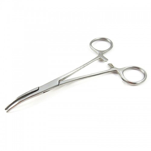 Зажим-корнцанг рыболовный Namazu, L-220 мм, изогнутый, нерж. Сталь